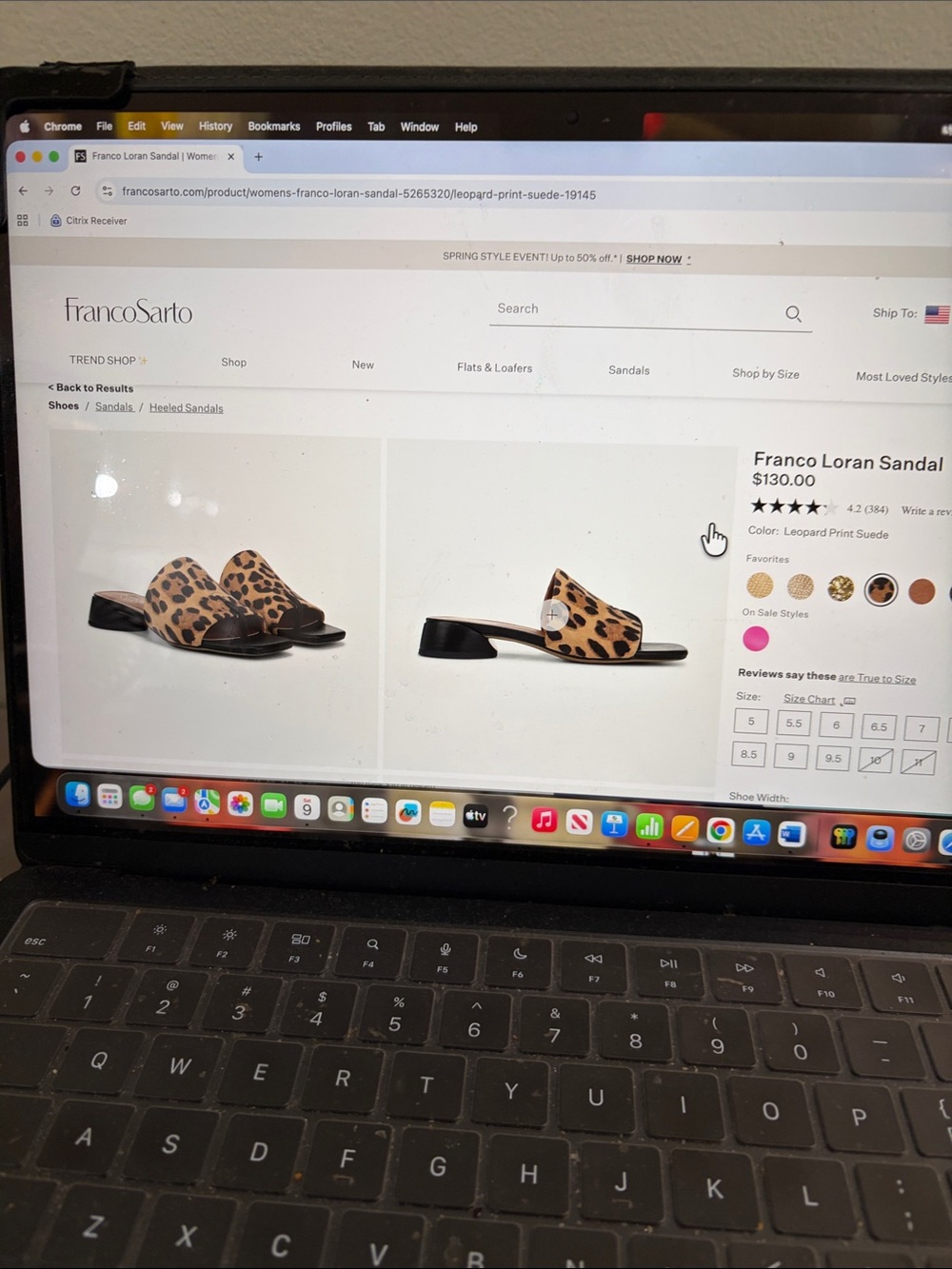 Franco Sarto Tan and Black Leopard Sandals - Picture 8 of 8